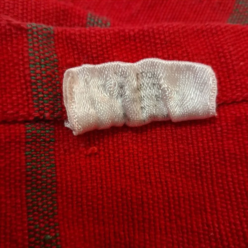 Vintage Dansk placemat set 8 red plaid windowpane rainbow cotton Ritva Puotila